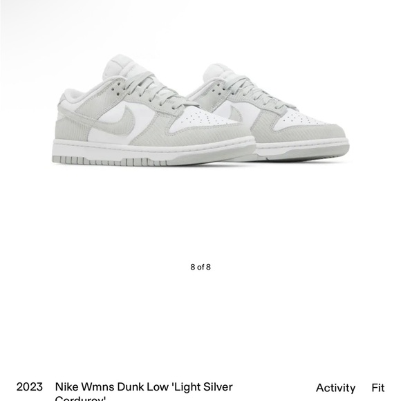 Nike Shoes - Nike Women's Dunk Low in Light Silver Corduroy